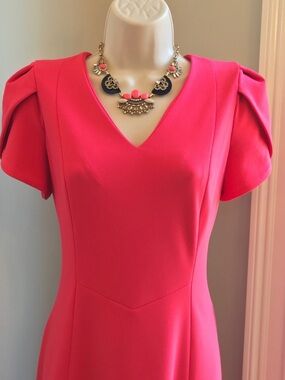 Calvin Klein Coral Fit & Flare Midi Dress - 4